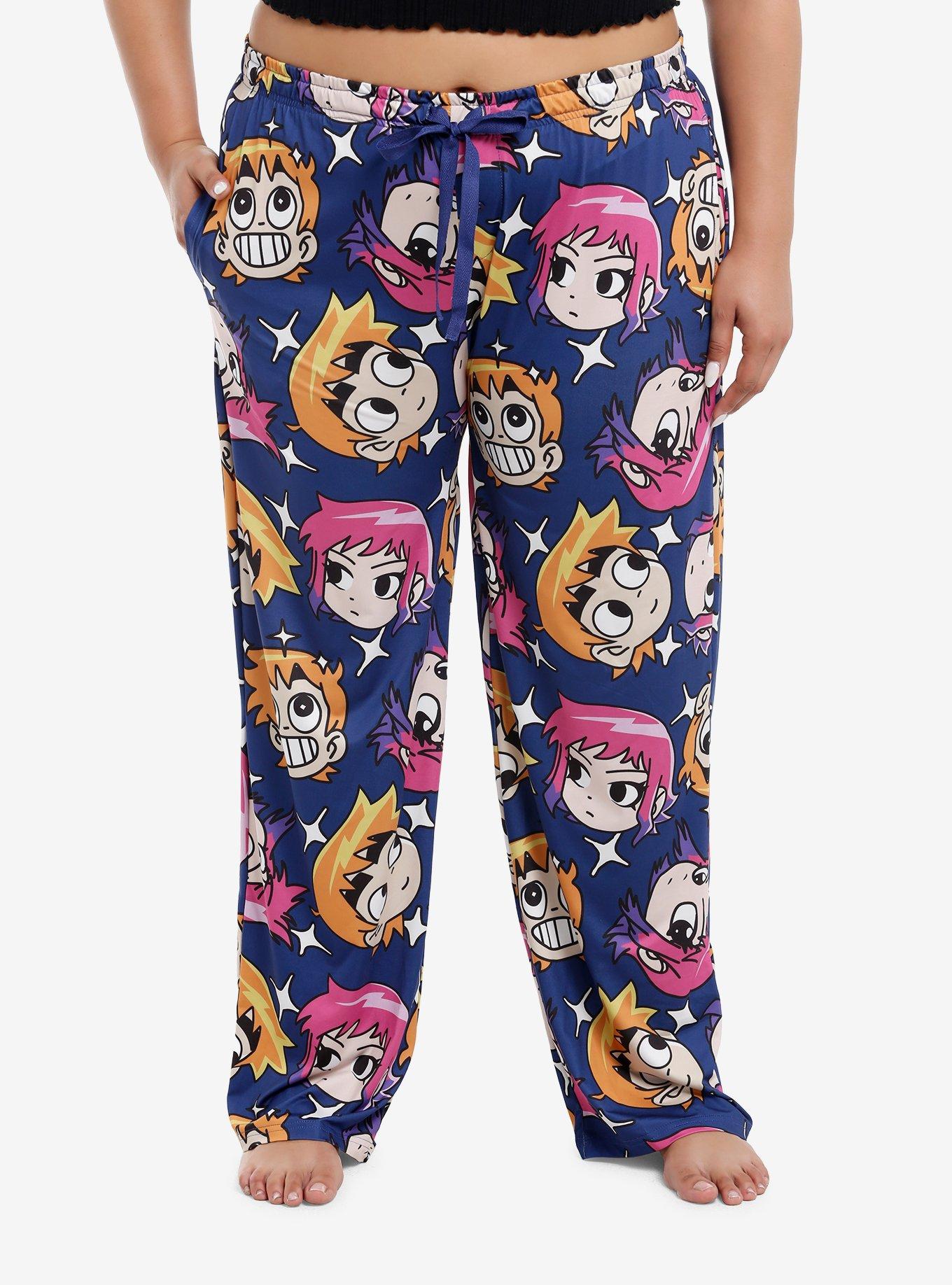 Scott Pilgrim Takes Off Scott & Ramona Pajama Pants Plus Size, MULTI, hi-res
