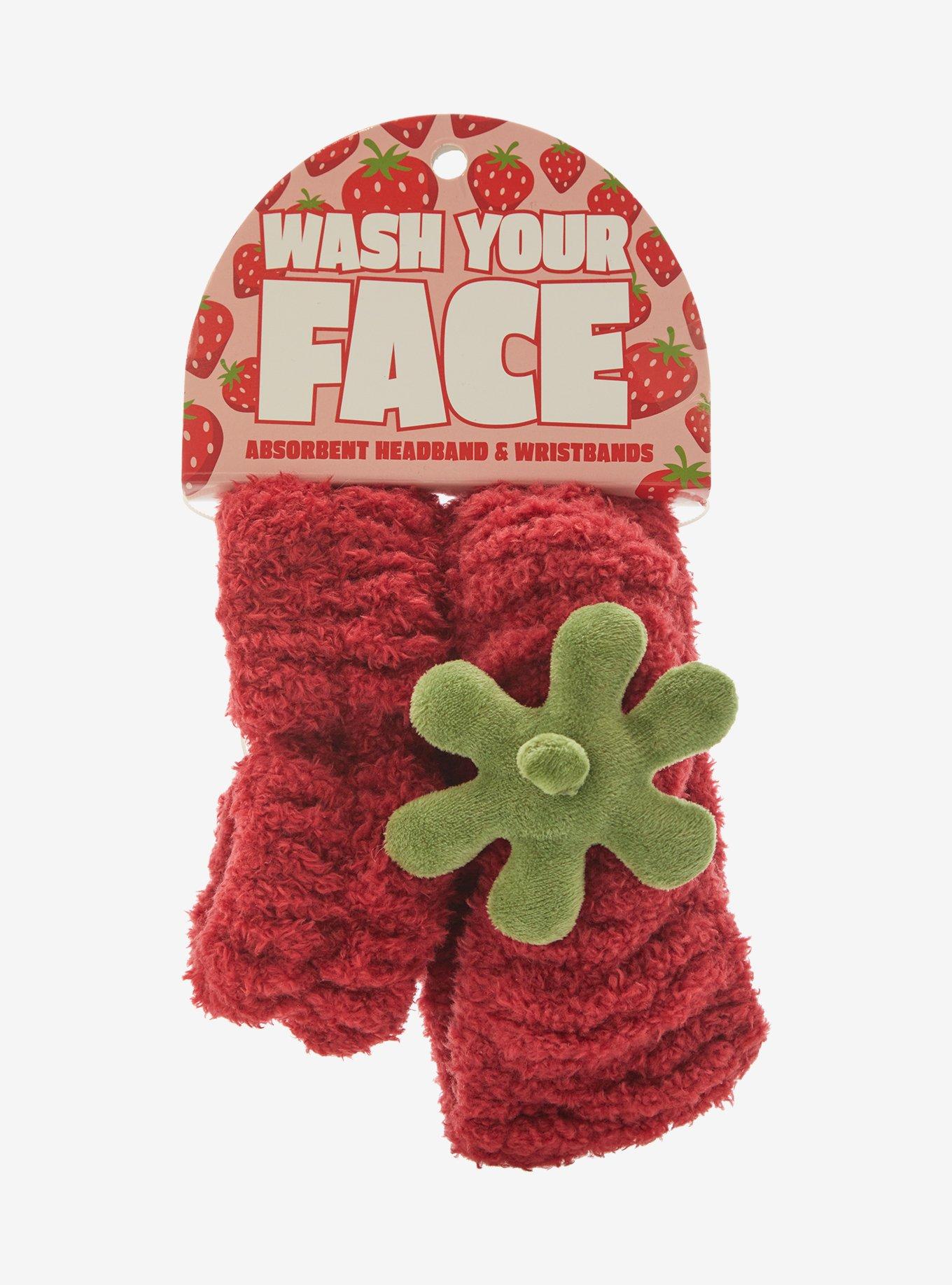 Strawberry Spa Headband & Wristband Set, , hi-res