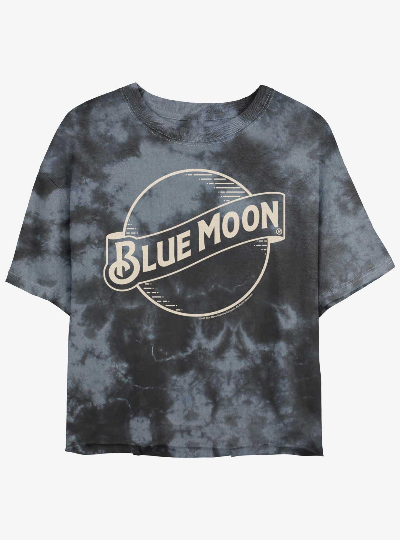 Coors Brewing Company Blue Moon Line Logo Girls Tie-Dye Crop T-Shirt, , hi-res