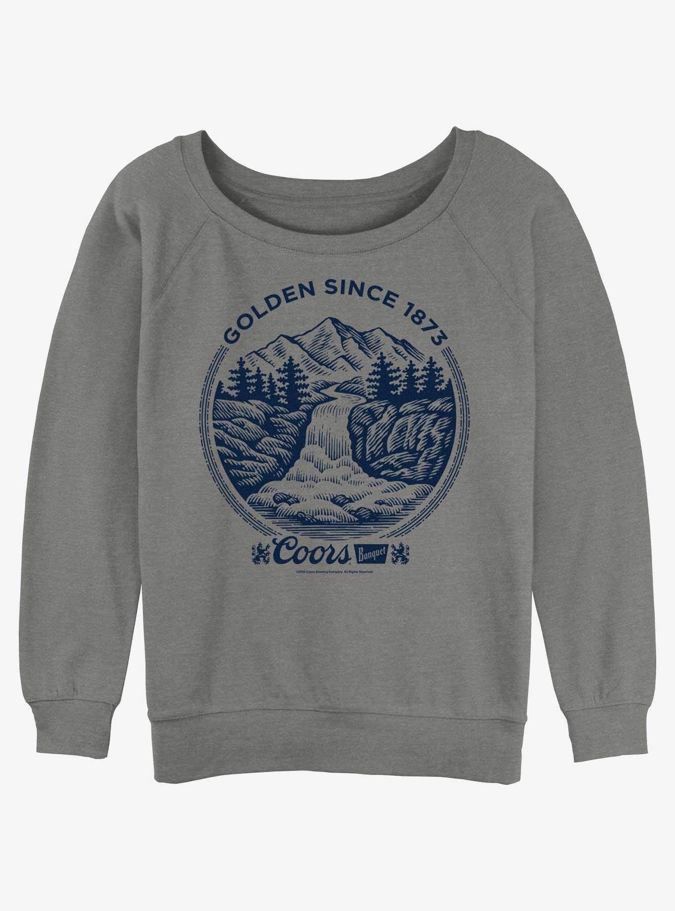 Coors Brewing Company Golden Since 1873 Girls Slouchy Sweatshirt, GRAY HTR, hi-res