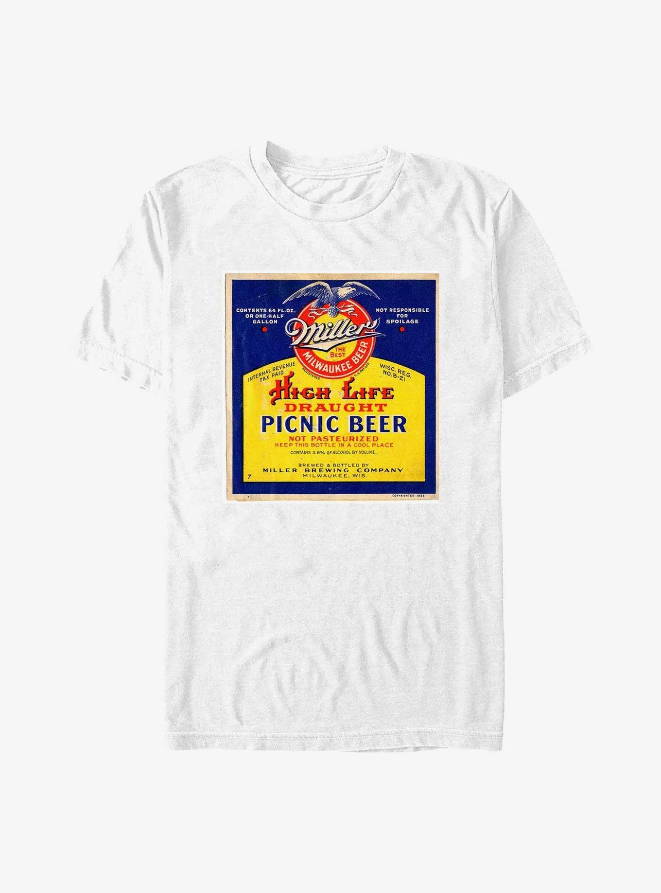 Miller Brewing Company High Life Draught Picnic Beer T-Shirt, WHITE, hi-res