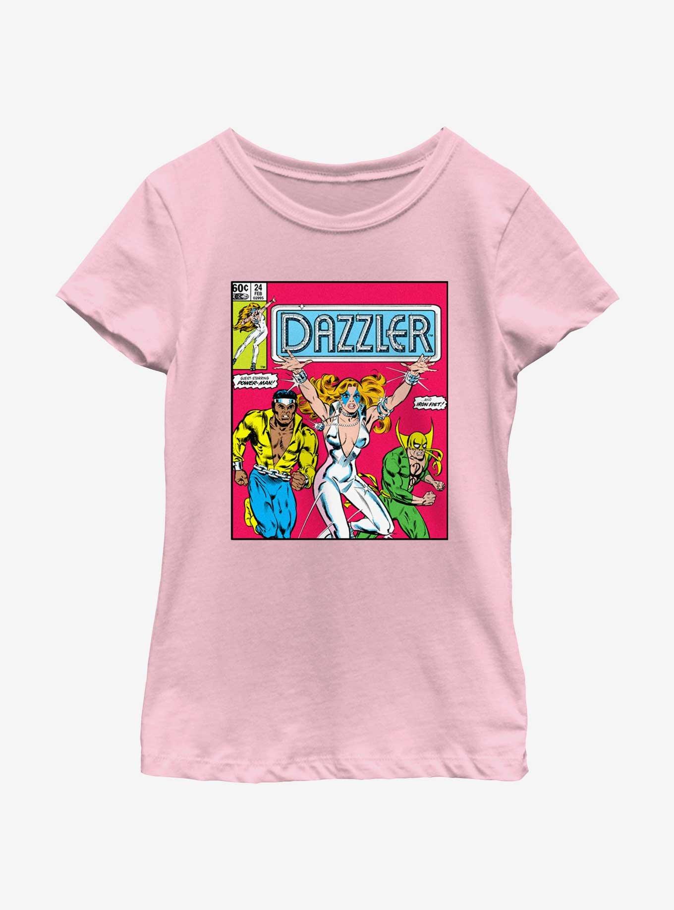 Marvel Dazzler Iron Fist And  Luke Cage Youth Girls T-Shirt, PINK, hi-res