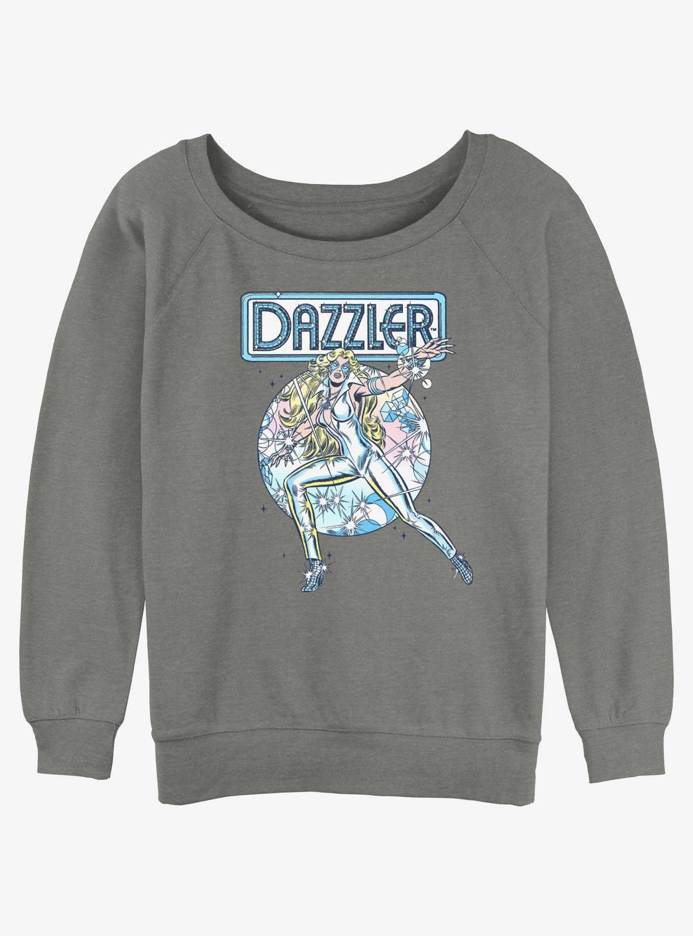 Marvel Dazzler Sparkle Womens Slouchy Sweatshirt, GRAY HTR, hi-res