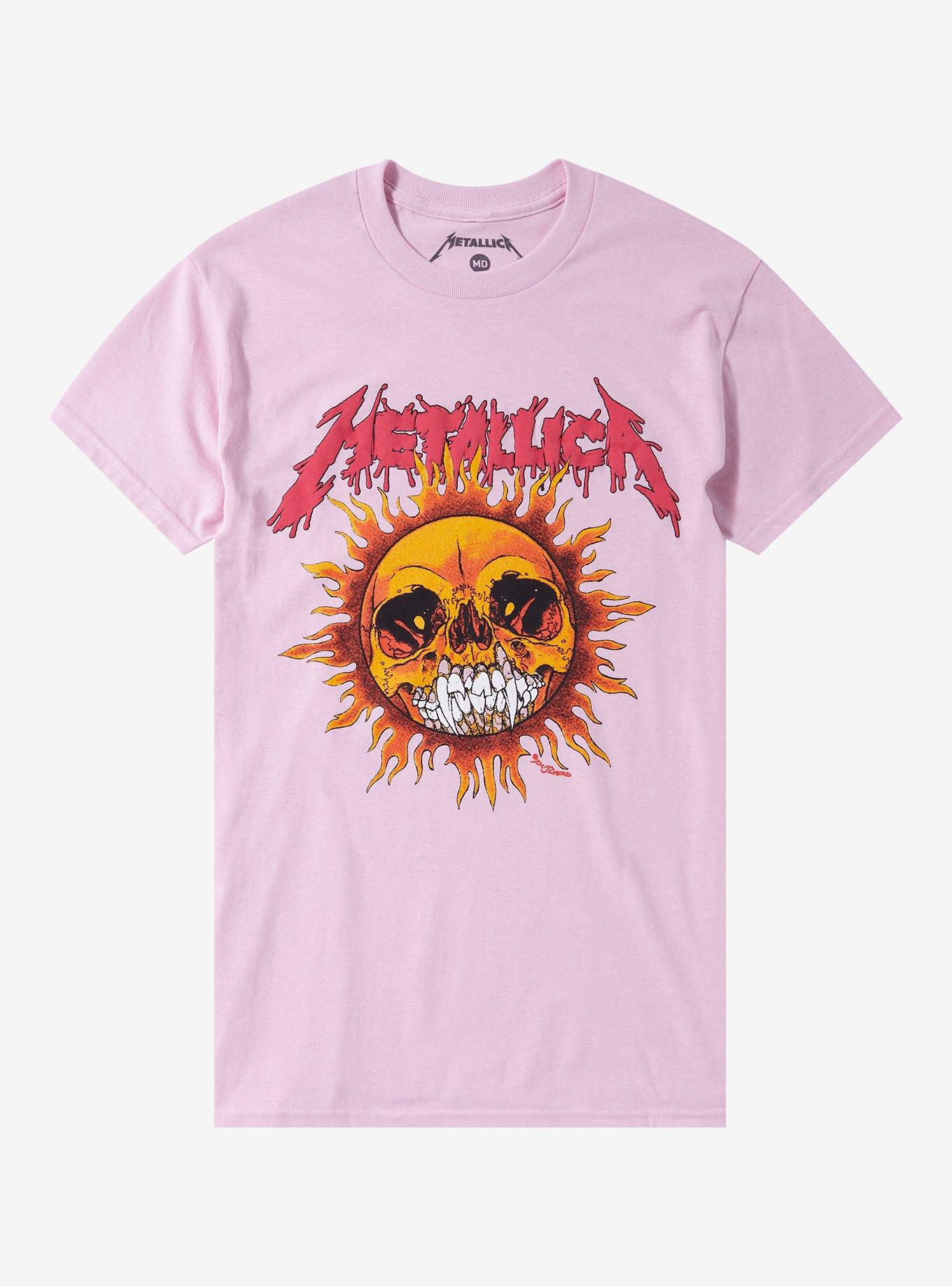 Metallica Sun Puff Print Boyfriend Fit Girls T-Shirt Hot Topic