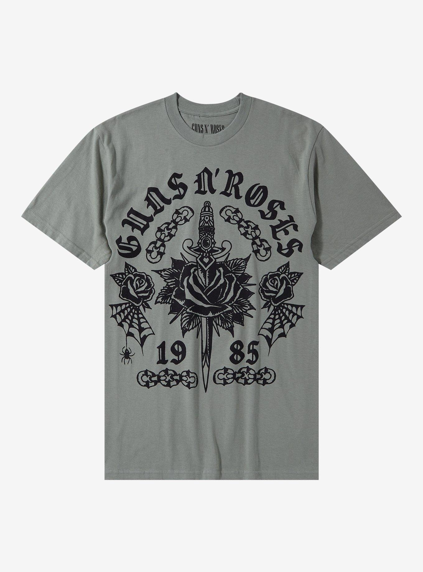 Guns N' Roses Heart Dagger Boyfriend Fit Girls T-Shirt, SAGE, hi-res