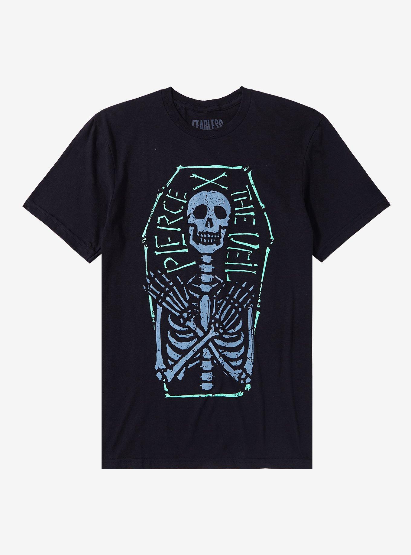 Pierce The Veil Skeleton Coffin Boyfriend Fit Girls T-Shirt | Hot Topic