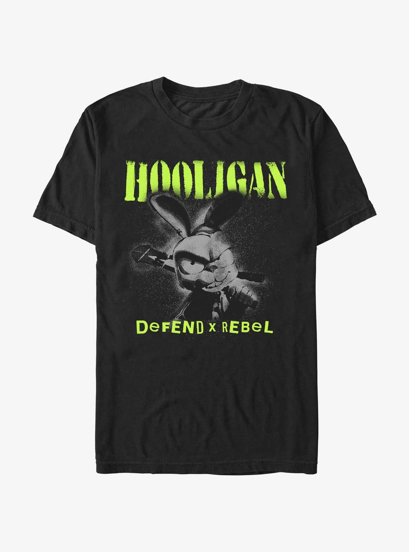 My Pet Hooligan Defend X Rebel Bunny T-Shirt, BLACK, hi-res