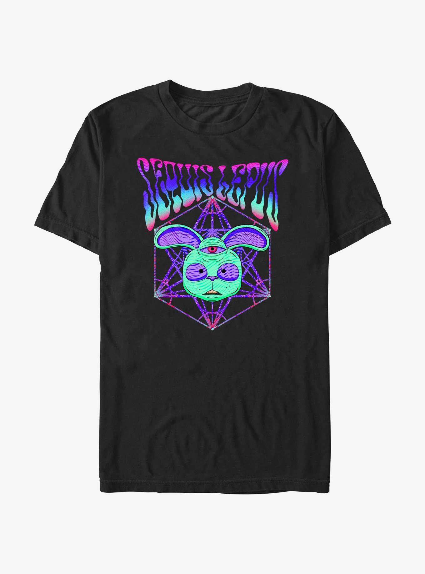 My Pet Hooligan Sequis Lepus Psychedelic Bunny T-Shirt, BLACK, hi-res