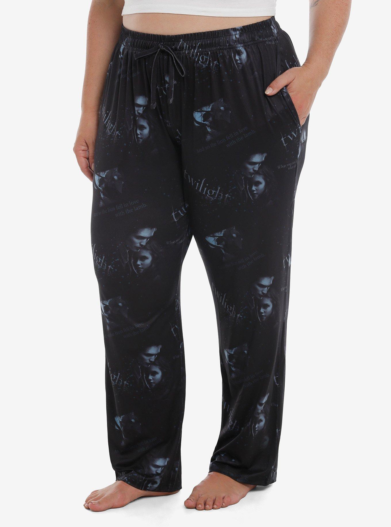 The Twilight Saga Bella & Edward Quotes Pajama Pants Plus Size, BLUE, hi-res