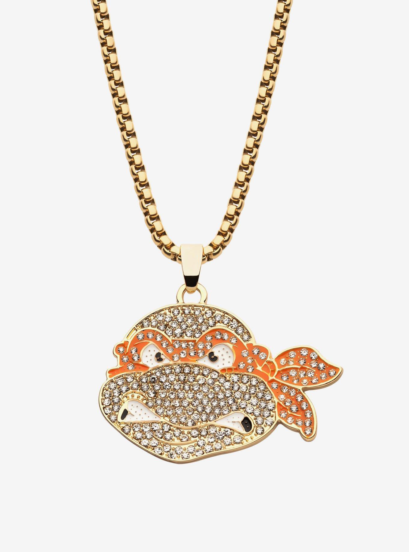 Teenage Mutant Ninja Turtles Michaelangelo Gold Plated Necklace, , hi-res