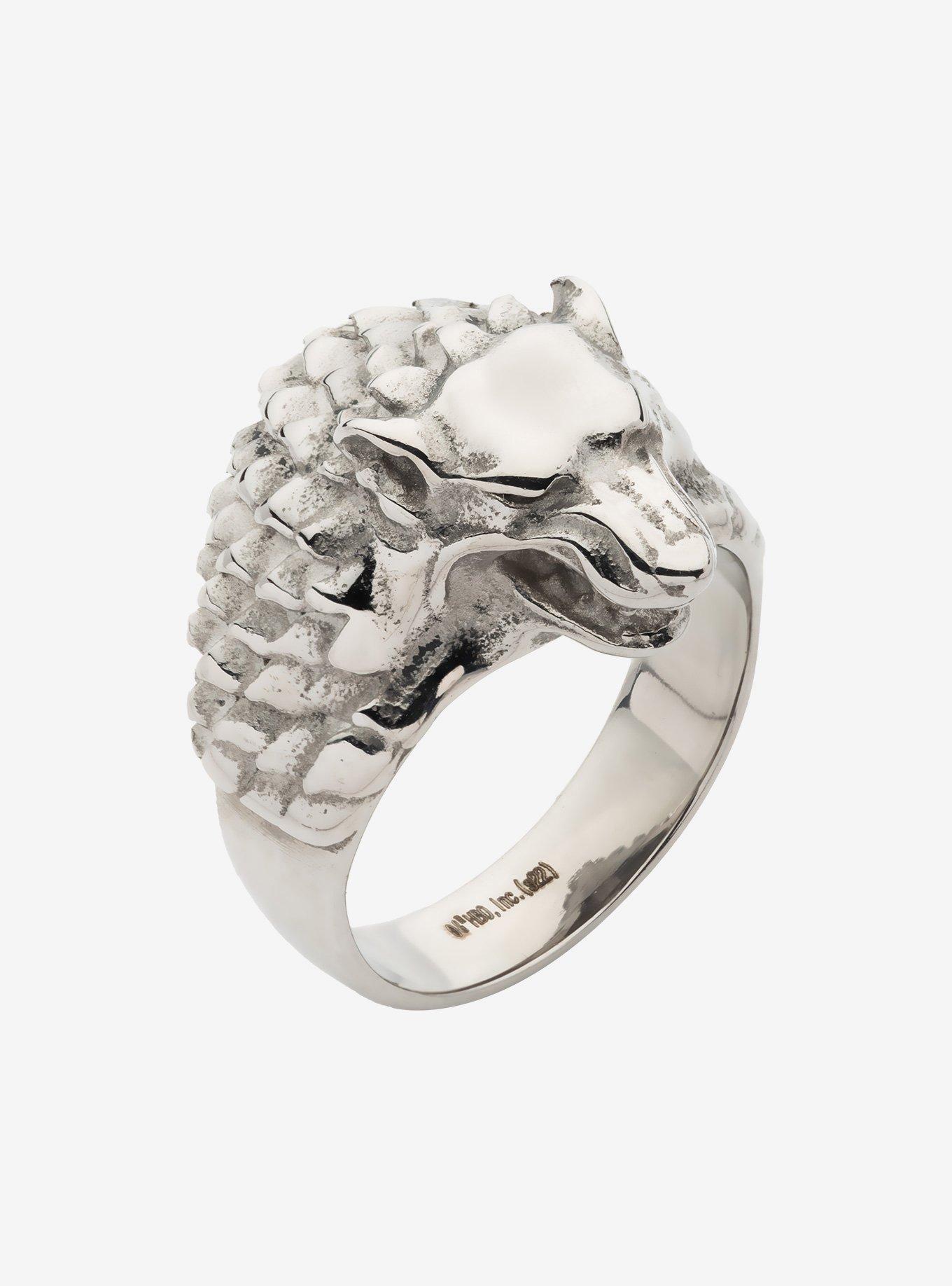 Game of Thrones House Stark Direwolf Ring, SILVER, hi-res