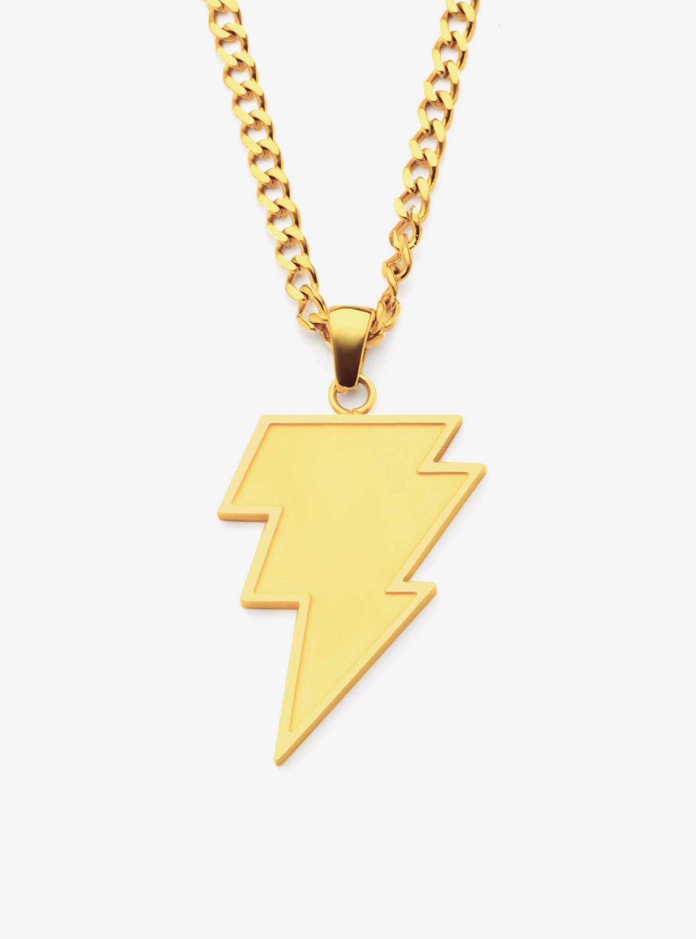 DC Comics Black Adam Gold Plated Lightning Necklace, , hi-res