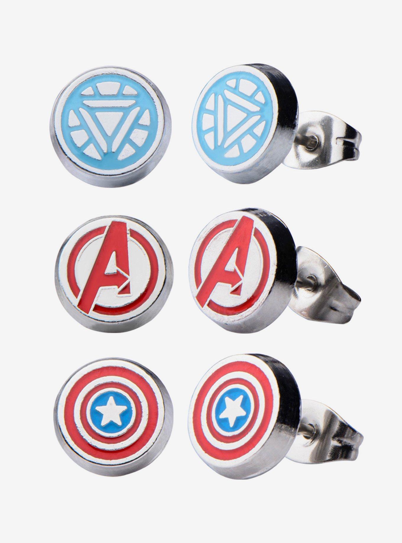 Marvel Avengers Stud Earrings Set, , hi-res