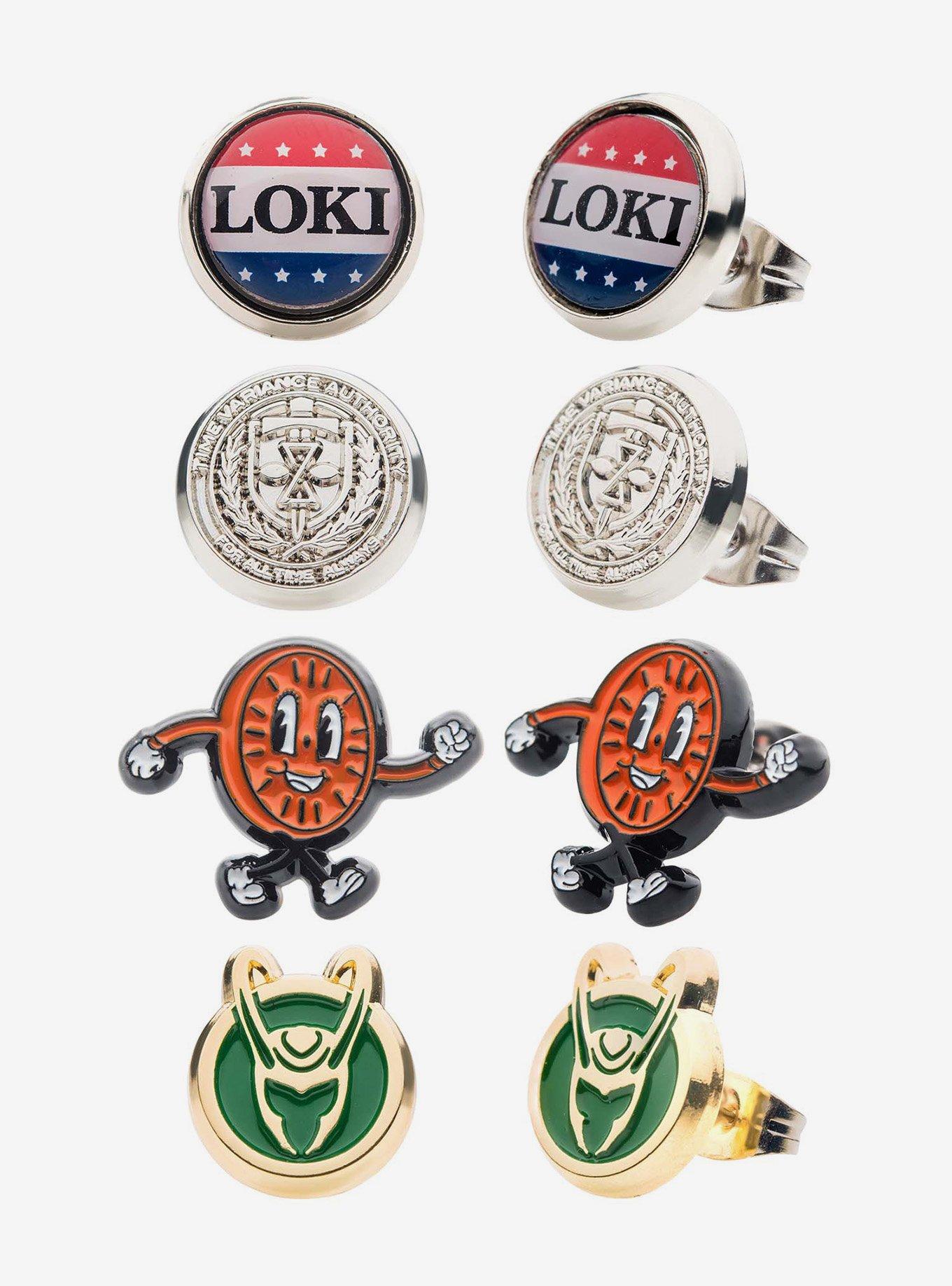 Marvel Loki TVA Stud Earrings Set