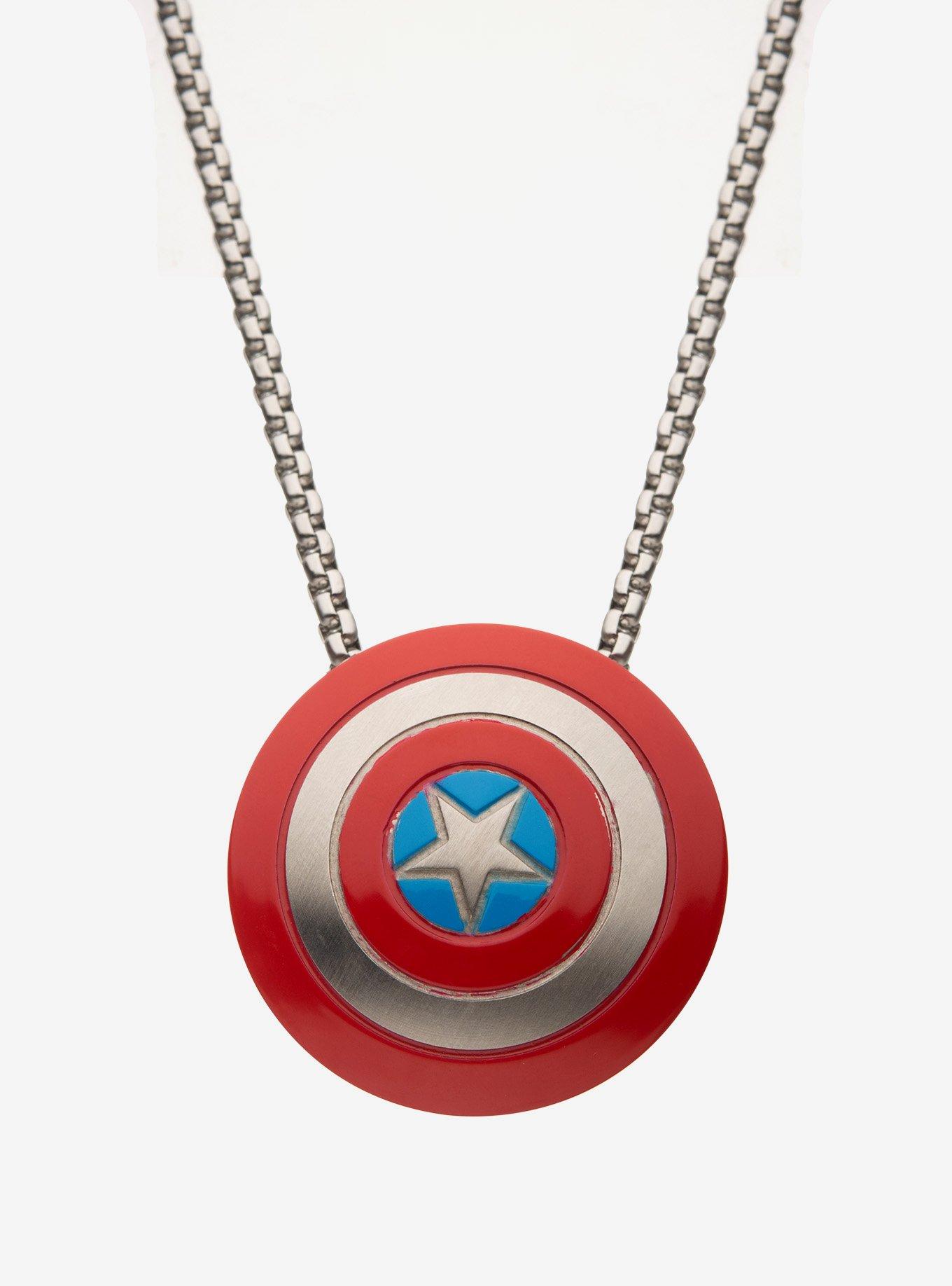 Marvel Captain America Spinning Shield Pendant Necklace, , hi-res