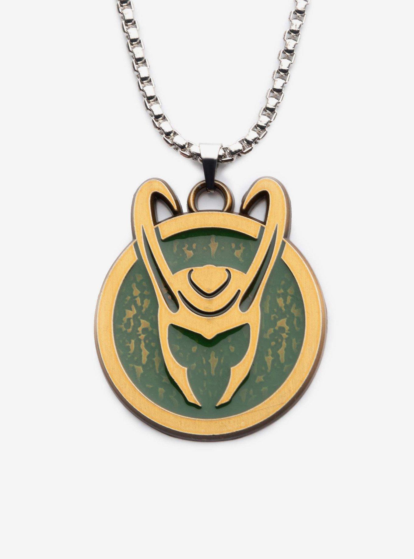 Marvel LOKI Helmet Medallion Symbol Necklace