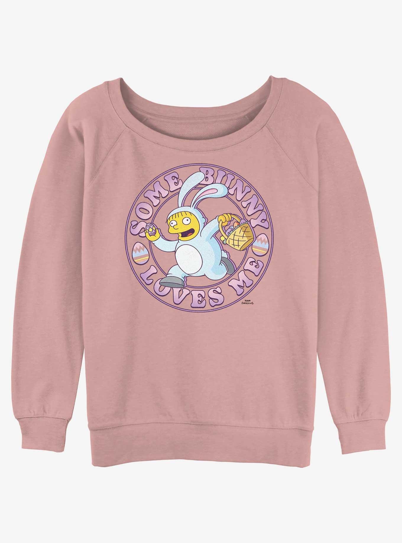 The Simpsons Some Bunny Loves Me Girls Slouchy Sweatshirt, DESERTPNK, hi-res