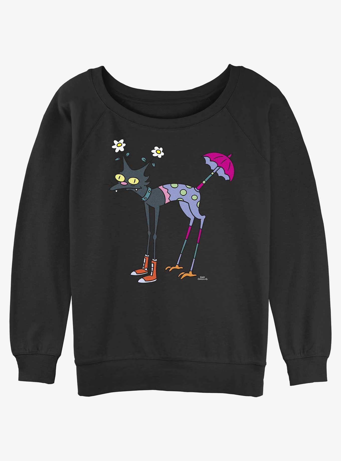 The Simpsons Mutant Snowball II Girls Slouchy Sweatshirt, BLACK, hi-res