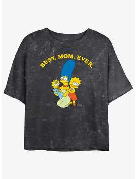 The Simpsons Marge Best. Mom. Ever. Girls Mineral Wash Crop T-Shirt, , hi-res