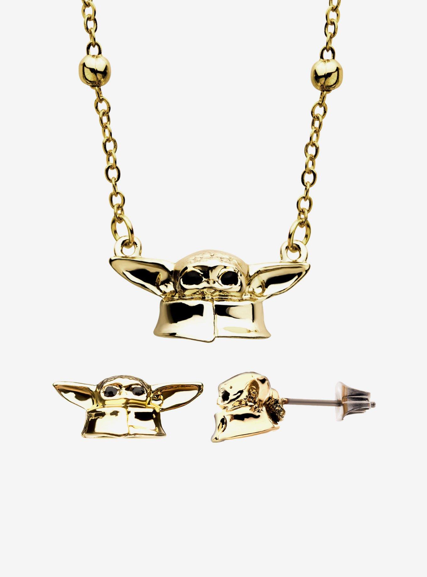 Star Wars: The Mandalorian Grogu Necklace And Earing Set, , hi-res