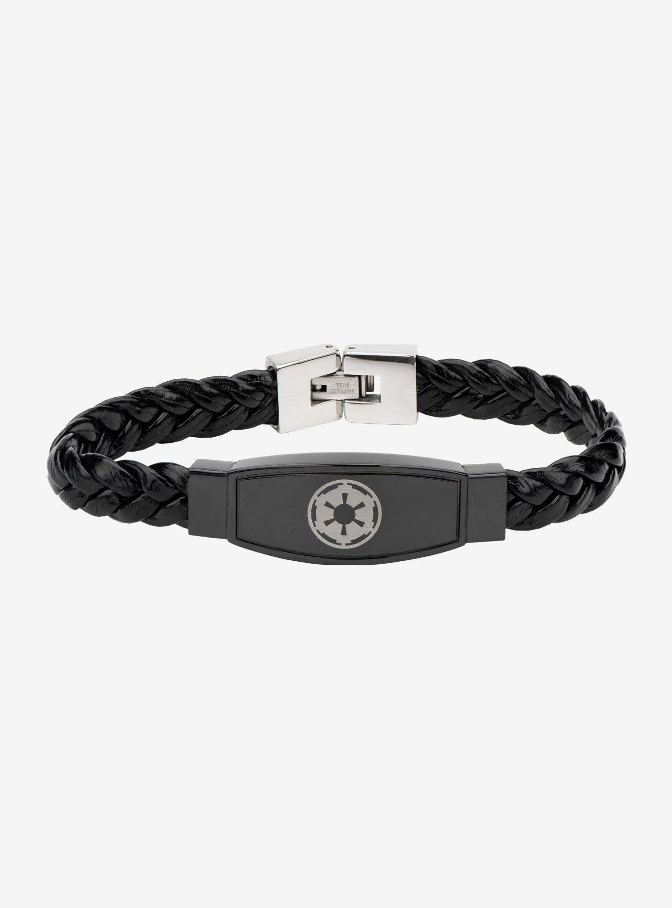 Star Wars Galactic Empire Symbol Braided Leather Bracelet