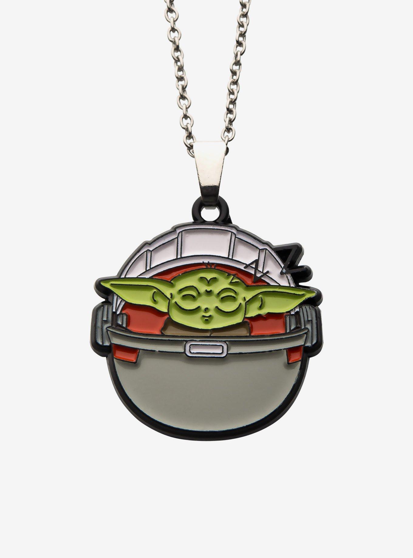 Star Wars: The Mandalorian Grogu Sleeping Pendant Necklace, , hi-res