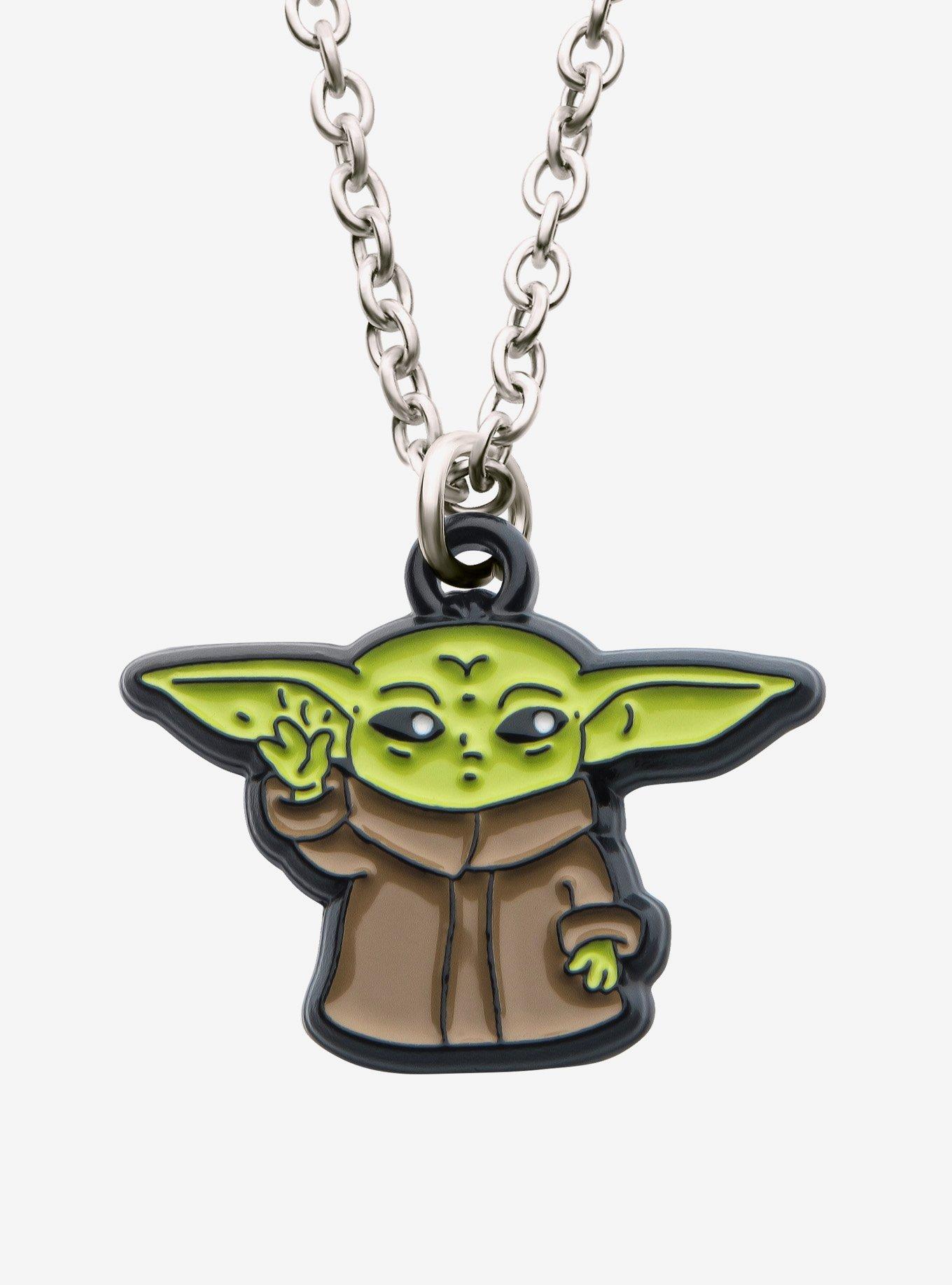 Star Wars: The Mandalorian Grogu Using The Force Enamel Necklace, , hi-res