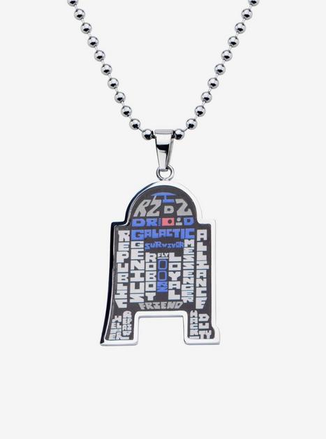 Star Wars R2-D2 Enamel Typography Art Pendant Necklace | BoxLunch