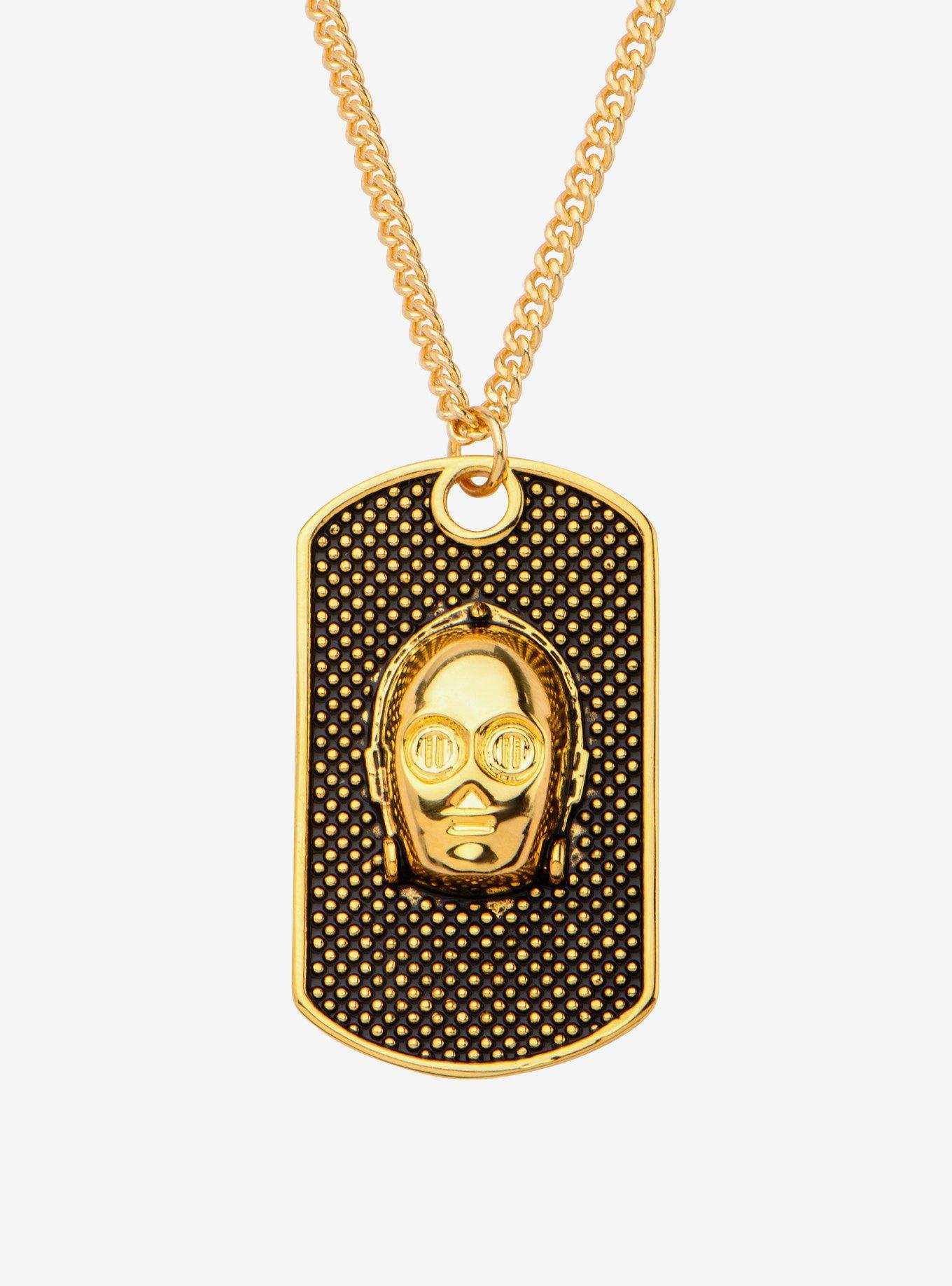 Star Wars 3D C-3PO Face Dog Tag Pendant Necklace, , hi-res