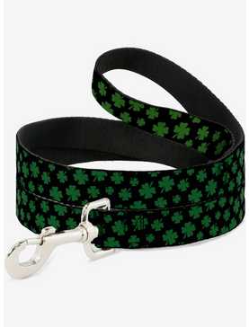 St. Patrick's Day Clovers Black Green Dog Leash, , hi-res