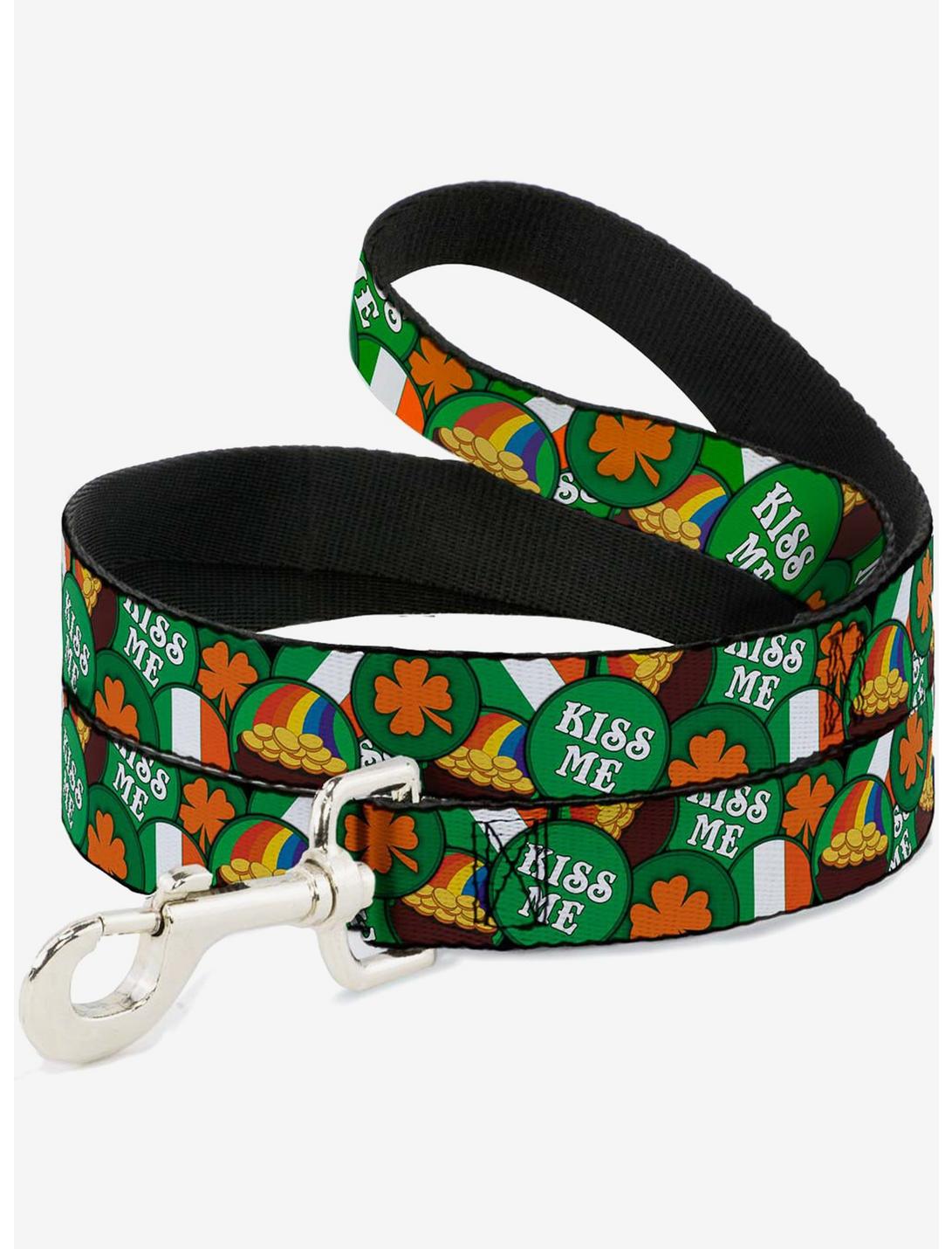 St. Patrick's Day Buttons Stacked Dog Leash, , hi-res