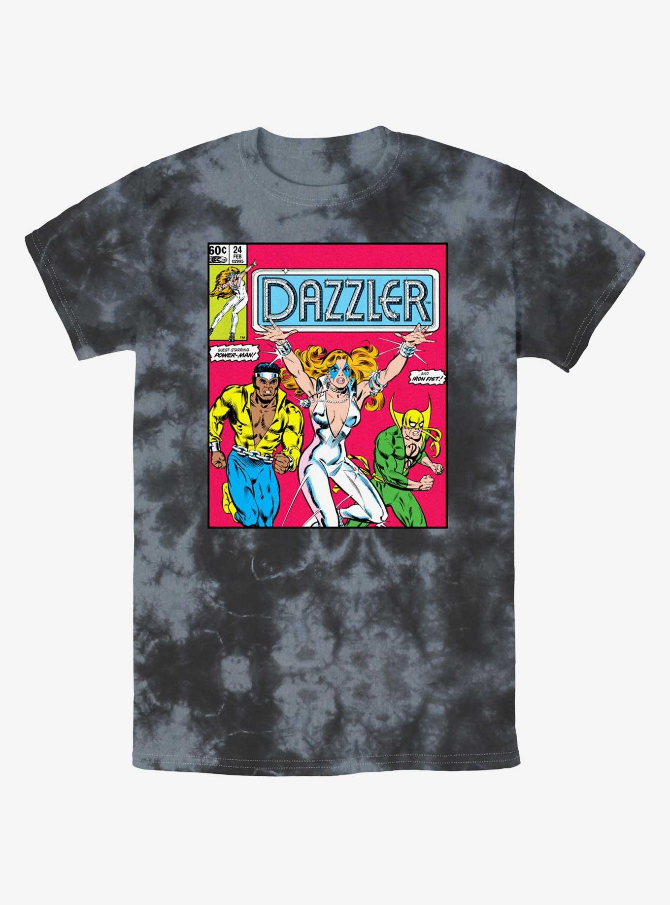 Marvel Dazzler Iron Fist And Luke Cage Tie-Dye T-Shirt, BLKCHAR, hi-res