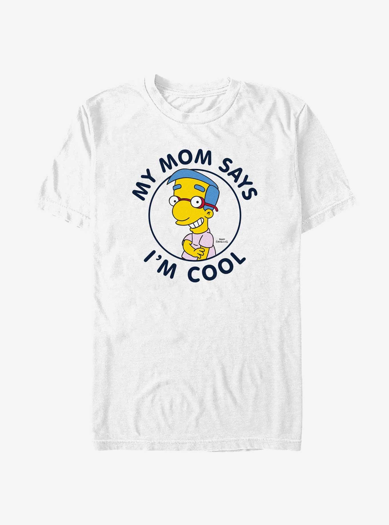 The Simpsons My Mom Says I'm Cool T-Shirt, WHITE, hi-res