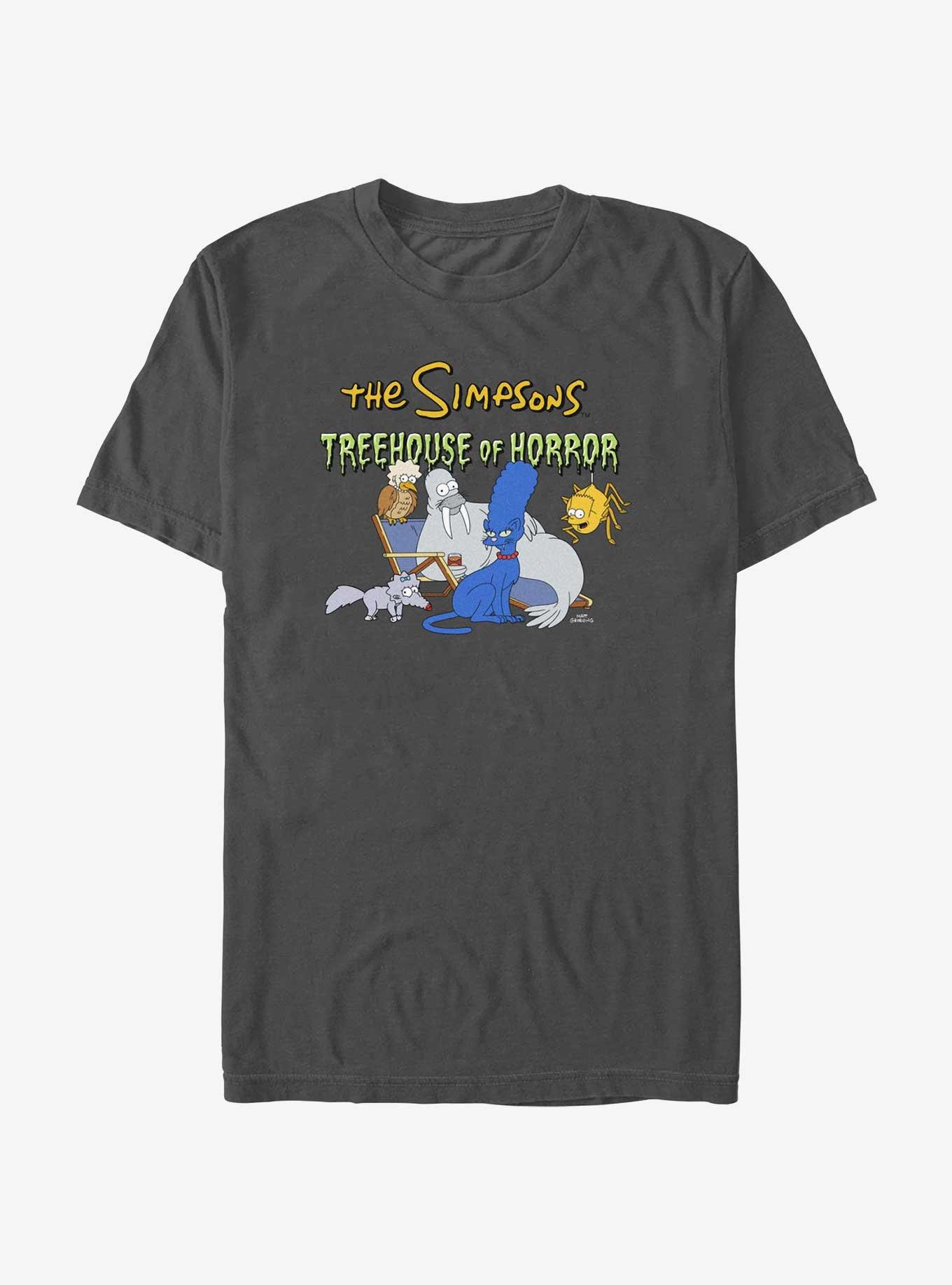 The Simpsons Treehouse Of Horror Family T-Shirt, CHARCOAL, hi-res