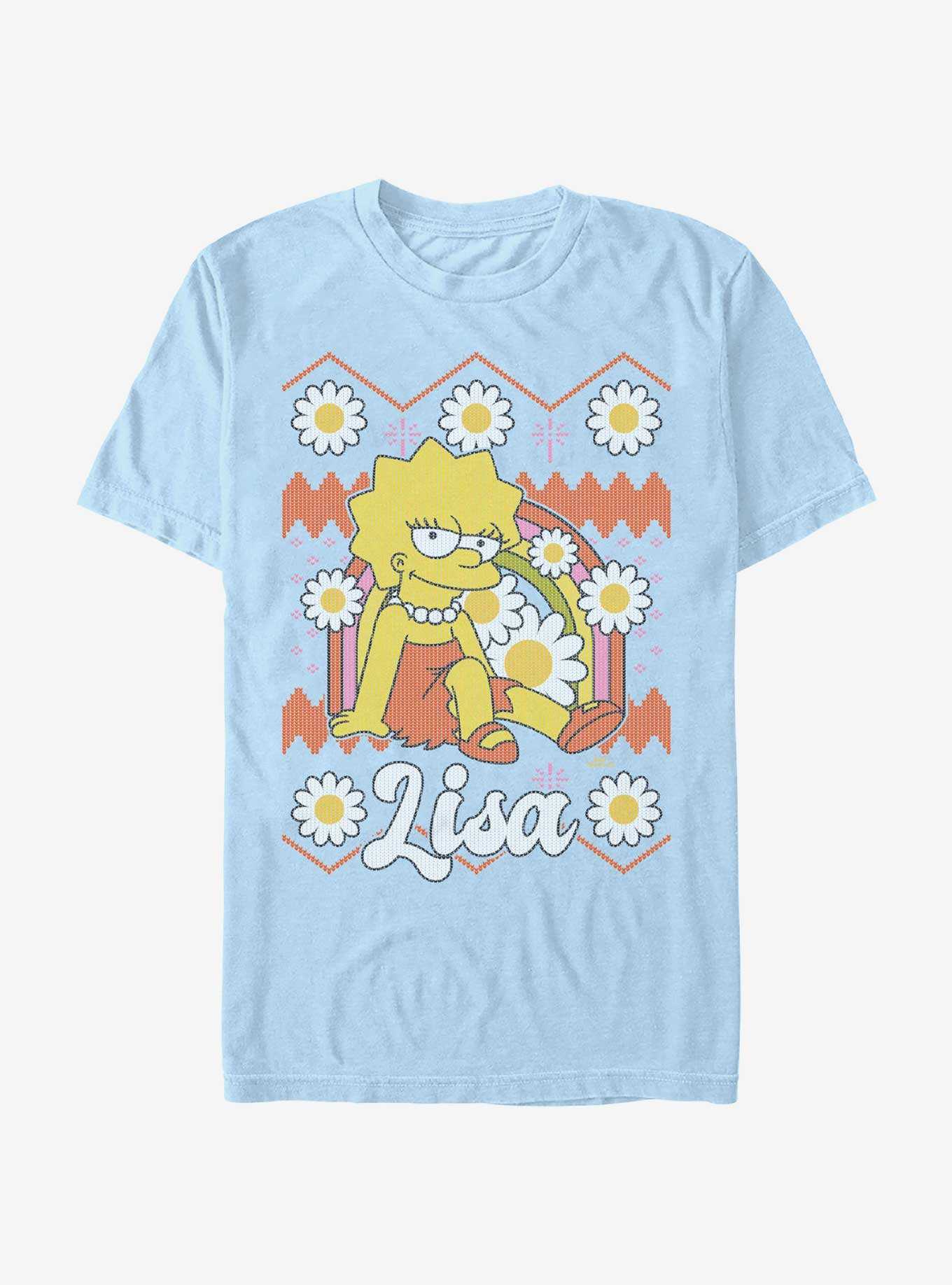 The Simpsons Lisa Ugly Sweater Pattern T-Shirt, , hi-res