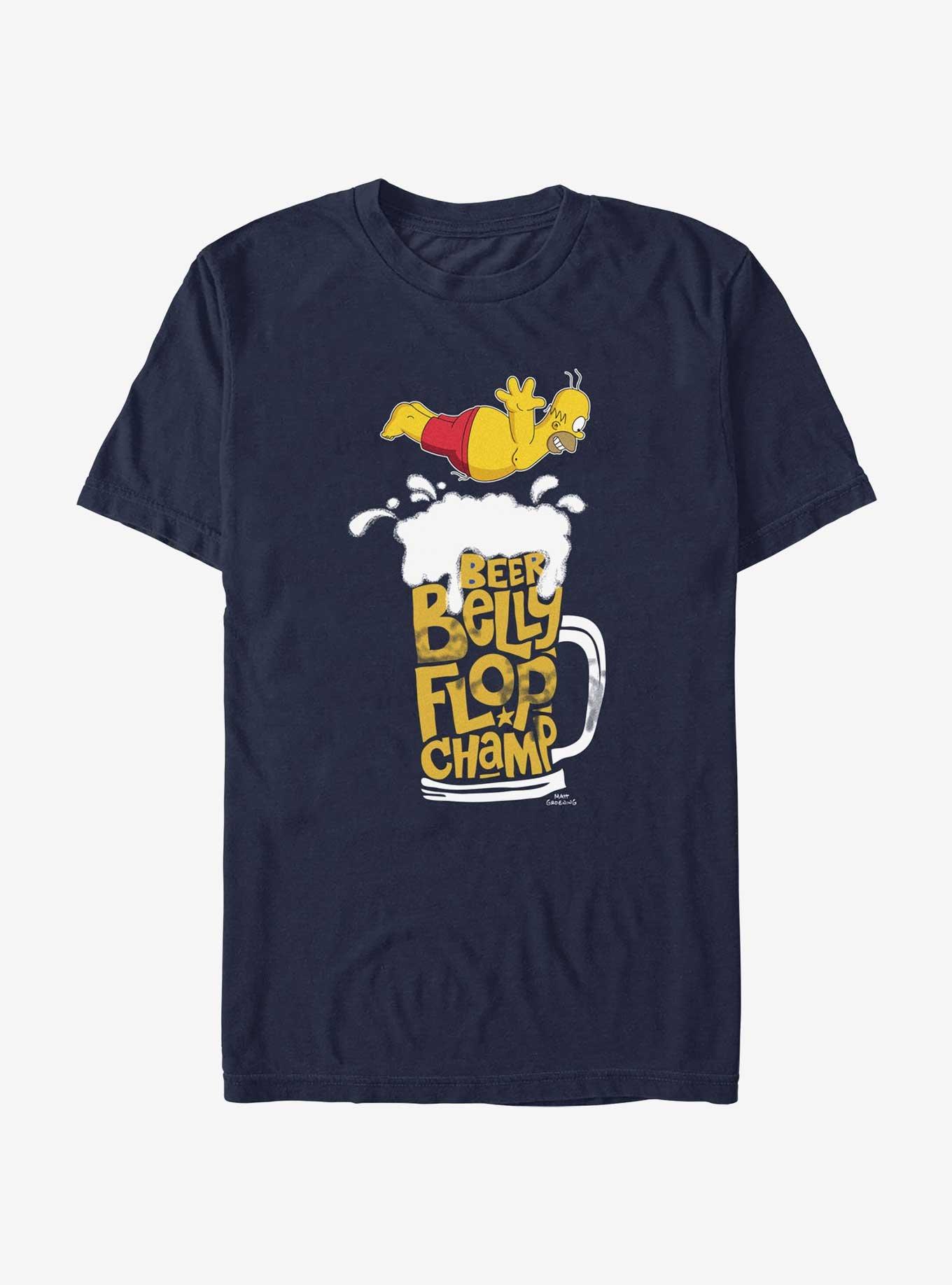 The Simpsons Beer Belly Flop Champ T-Shirt, NAVY, hi-res