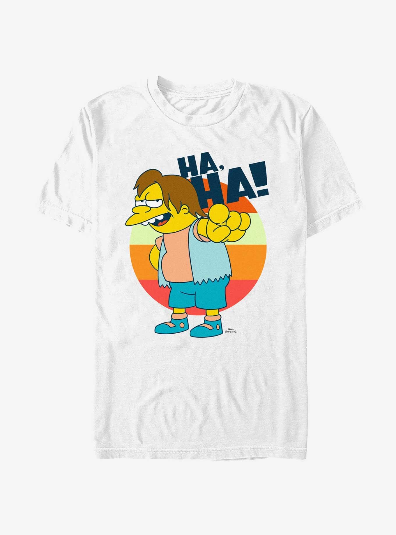 The Simpsons Nelson Ha, Ha! T-Shirt, WHITE, hi-res