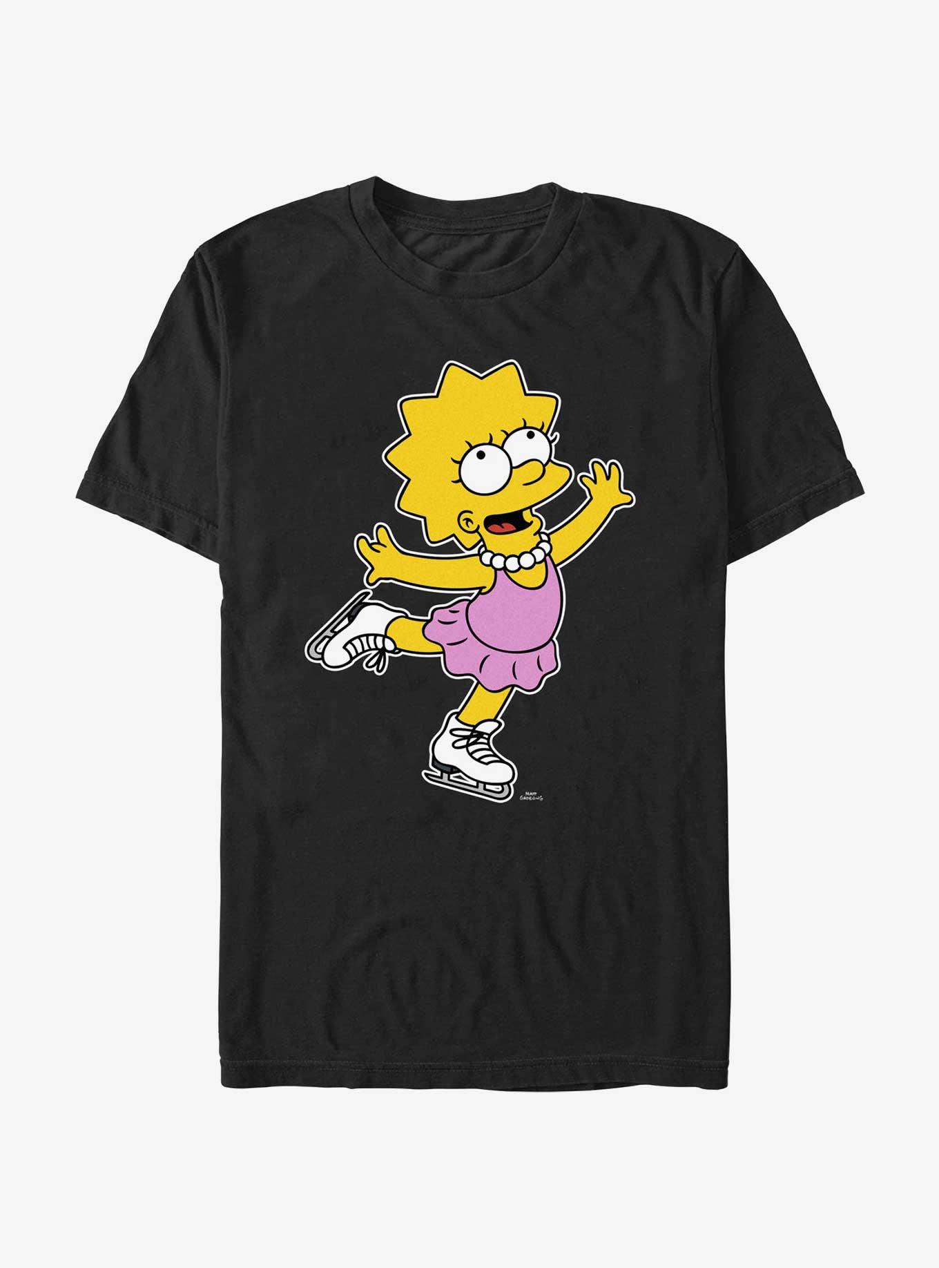 The Simpsons Ice Skating Lisa T-Shirt, BLACK, hi-res
