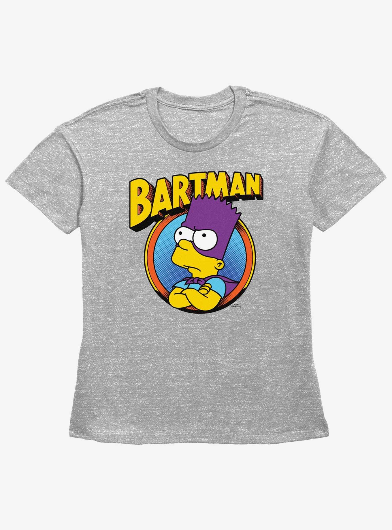 The Simpsons Bartman Circle Girls Straight Fit T-Shirt, HEATHER GR, hi-res