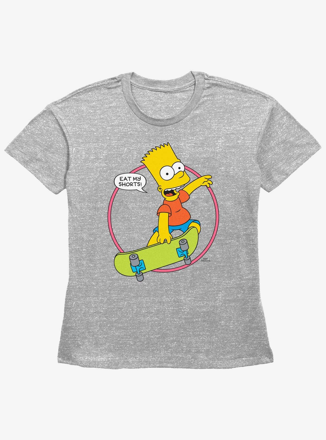 The Simpsons Eat My Shorts Girls Straight Fit T-Shirt, HEATHER GR, hi-res