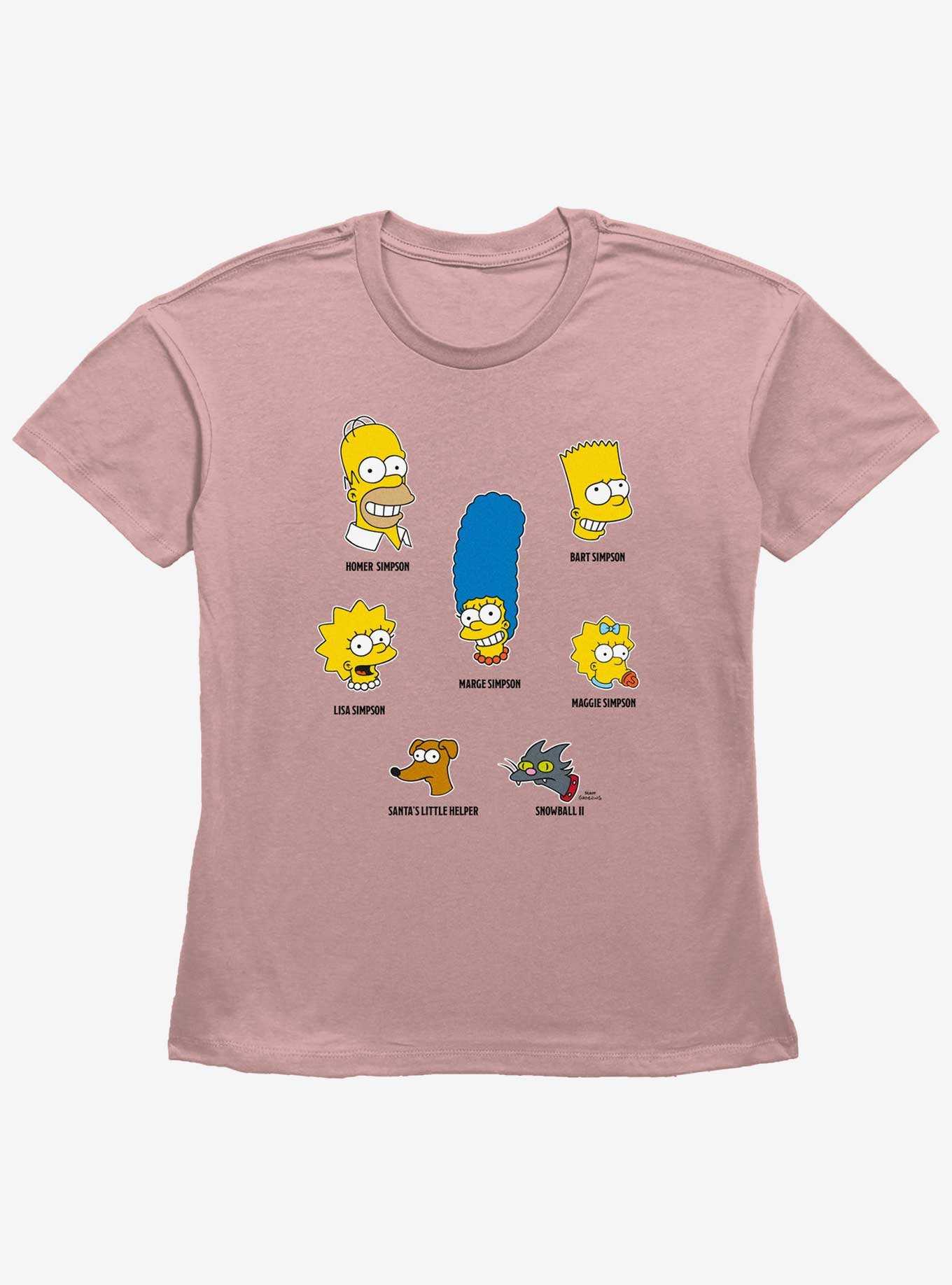 The Simpsons Family Faces Girls Straight Fit T-Shirt, , hi-res