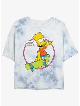 The Simpsons Eat My Shorts Girls Tye-Dye Crop T-Shirt, , hi-res