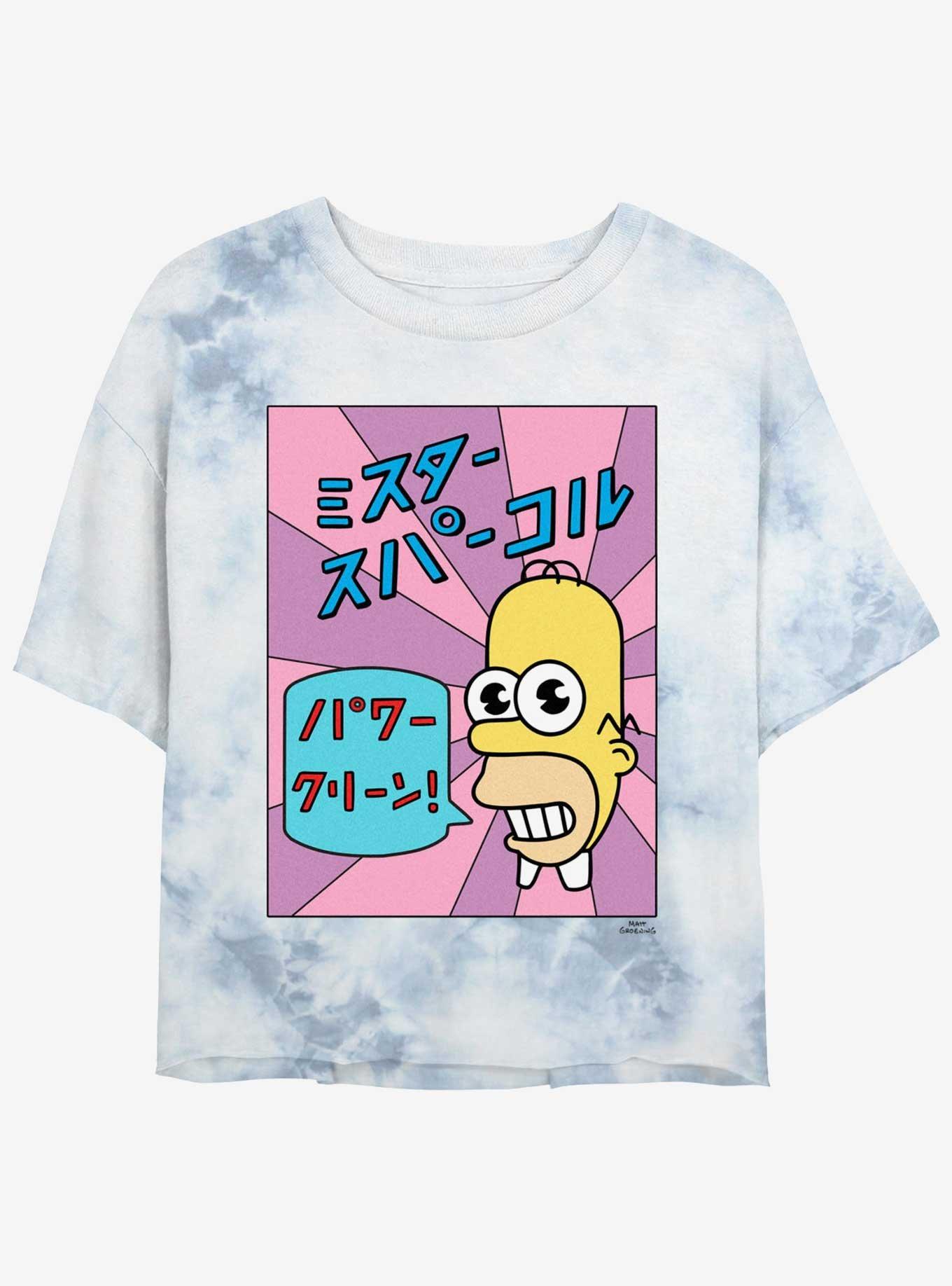 The Simpsons Mr. Sparkle Girls Tye-Dye Crop T-Shirt