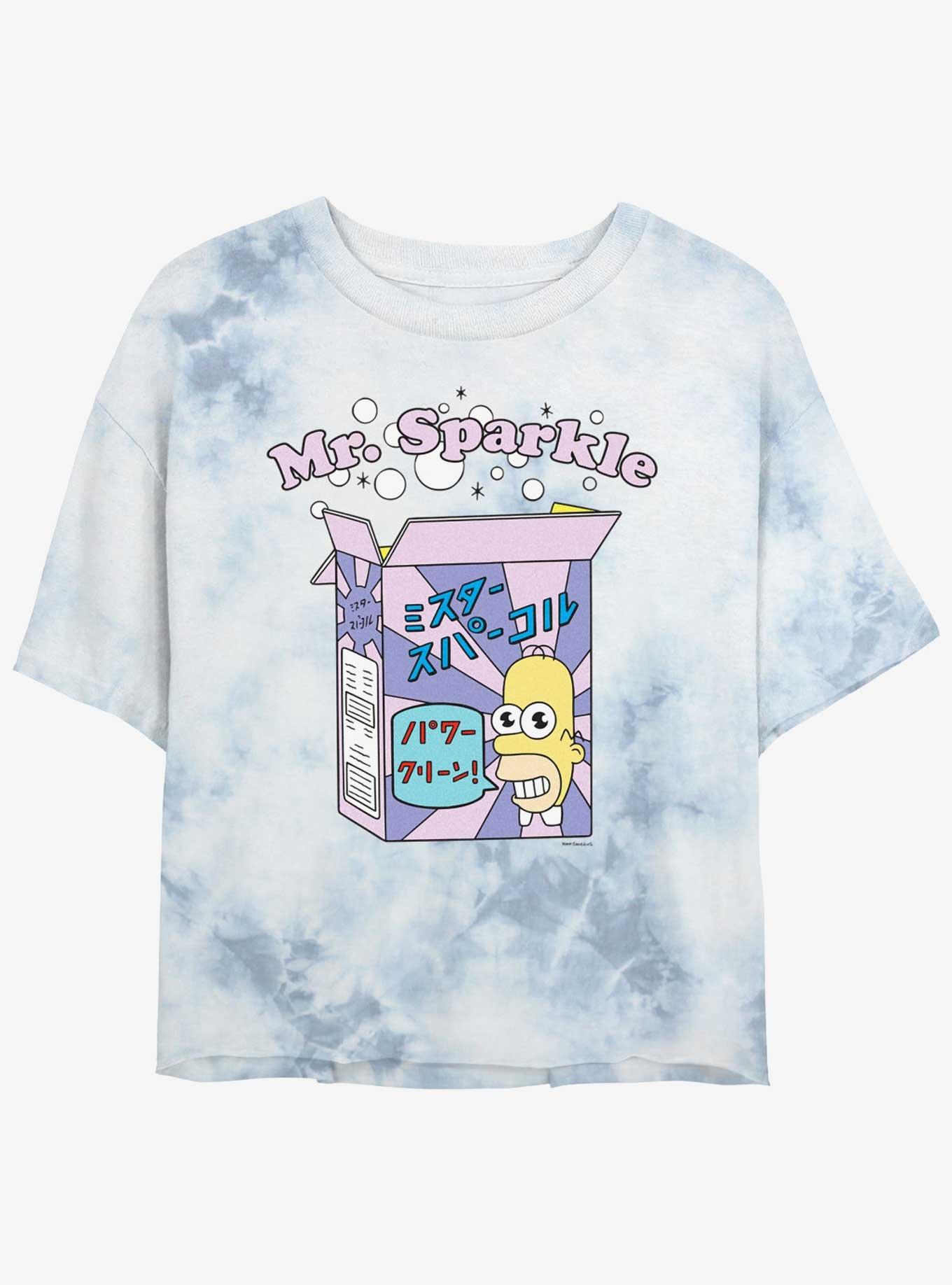 The Simpsons Mr. Sparkle Box Girls Tye-Dye Crop T-Shirt