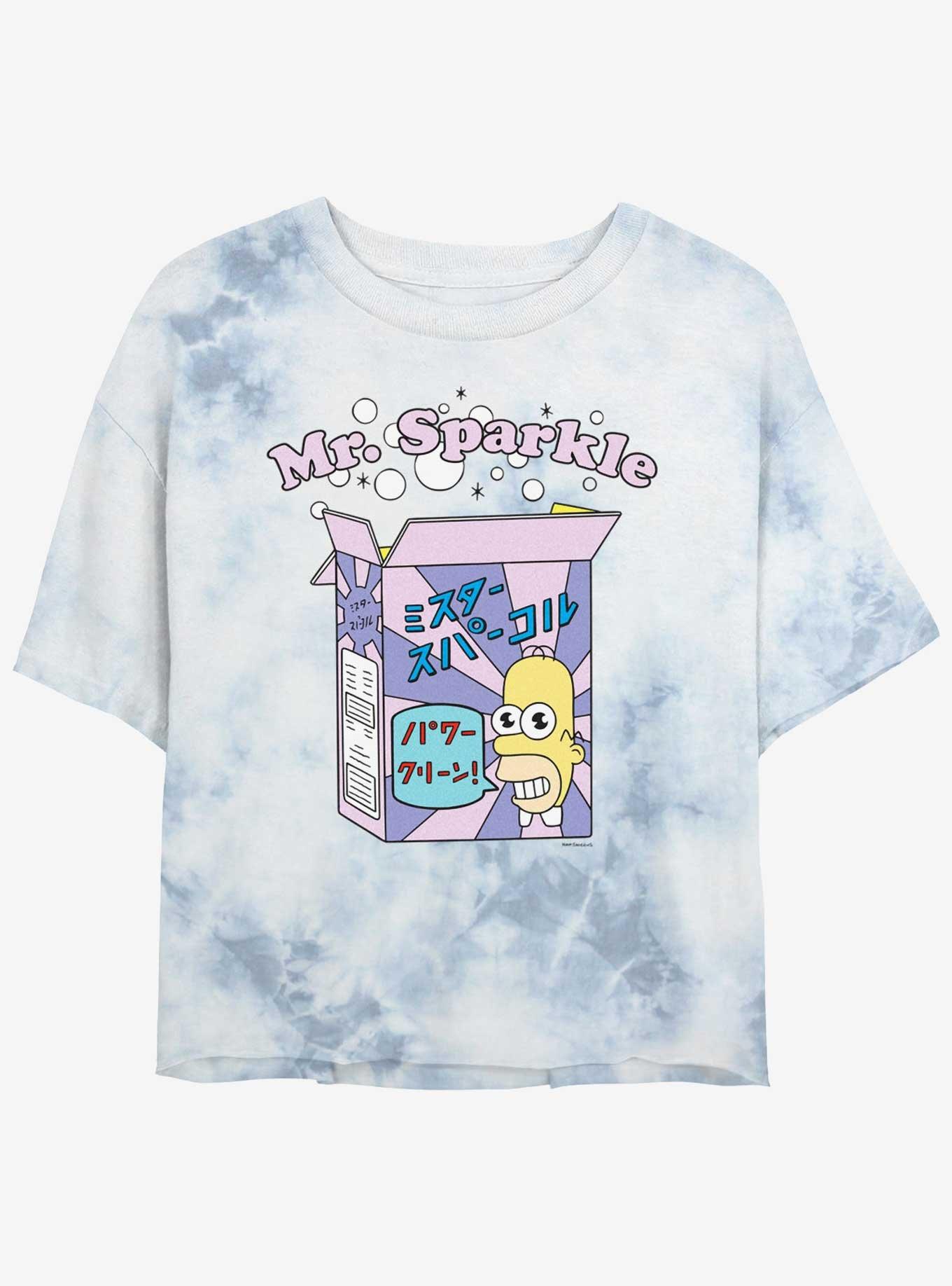 The Simpsons Mr. Sparkle Box Girls Tye-Dye Crop T-Shirt, , hi-res