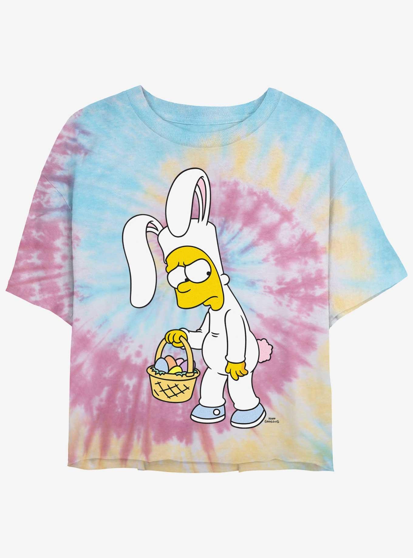 The Simpsons Bunny Bart Girls Tye-Dye Crop T-Shirt, BLUPNKLY, hi-res