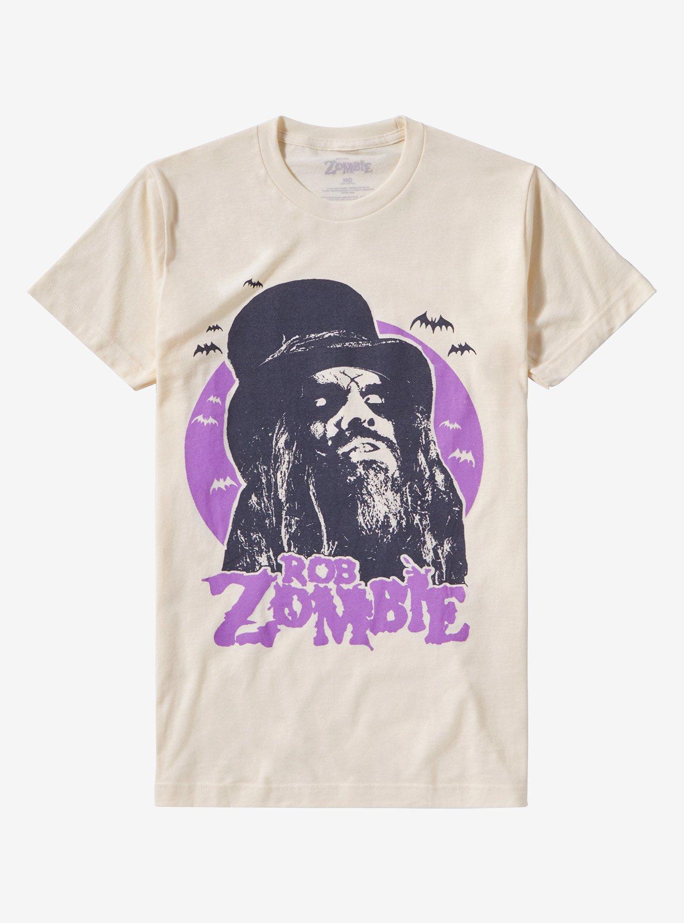 Rob Zombie Flying Bats Portrait Boyfriend Fit Girls T-Shirt, , hi-res