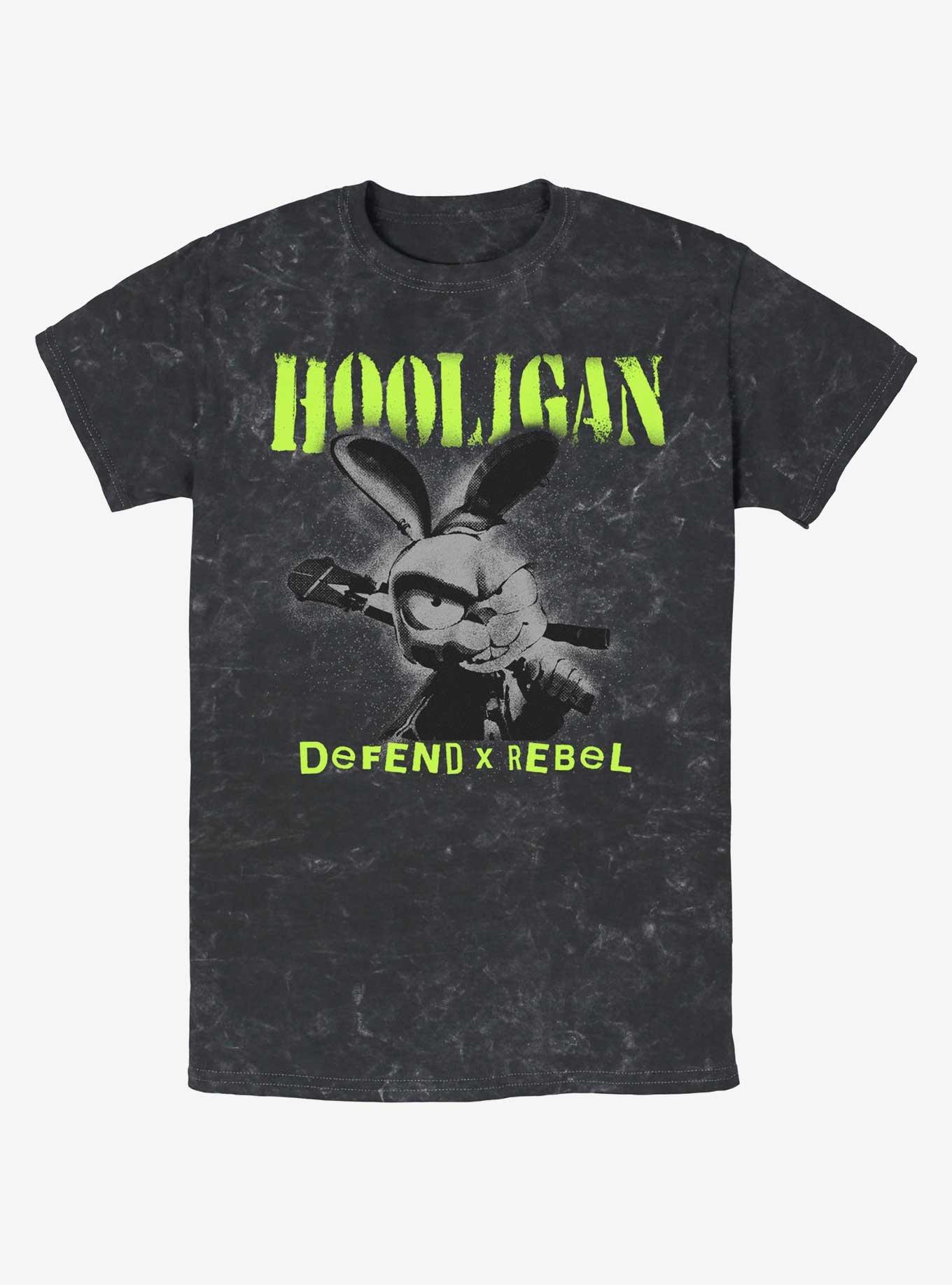 My Pet Hooligan Defend X Rebel Bunny Mineral Wash T-Shirt, , hi-res
