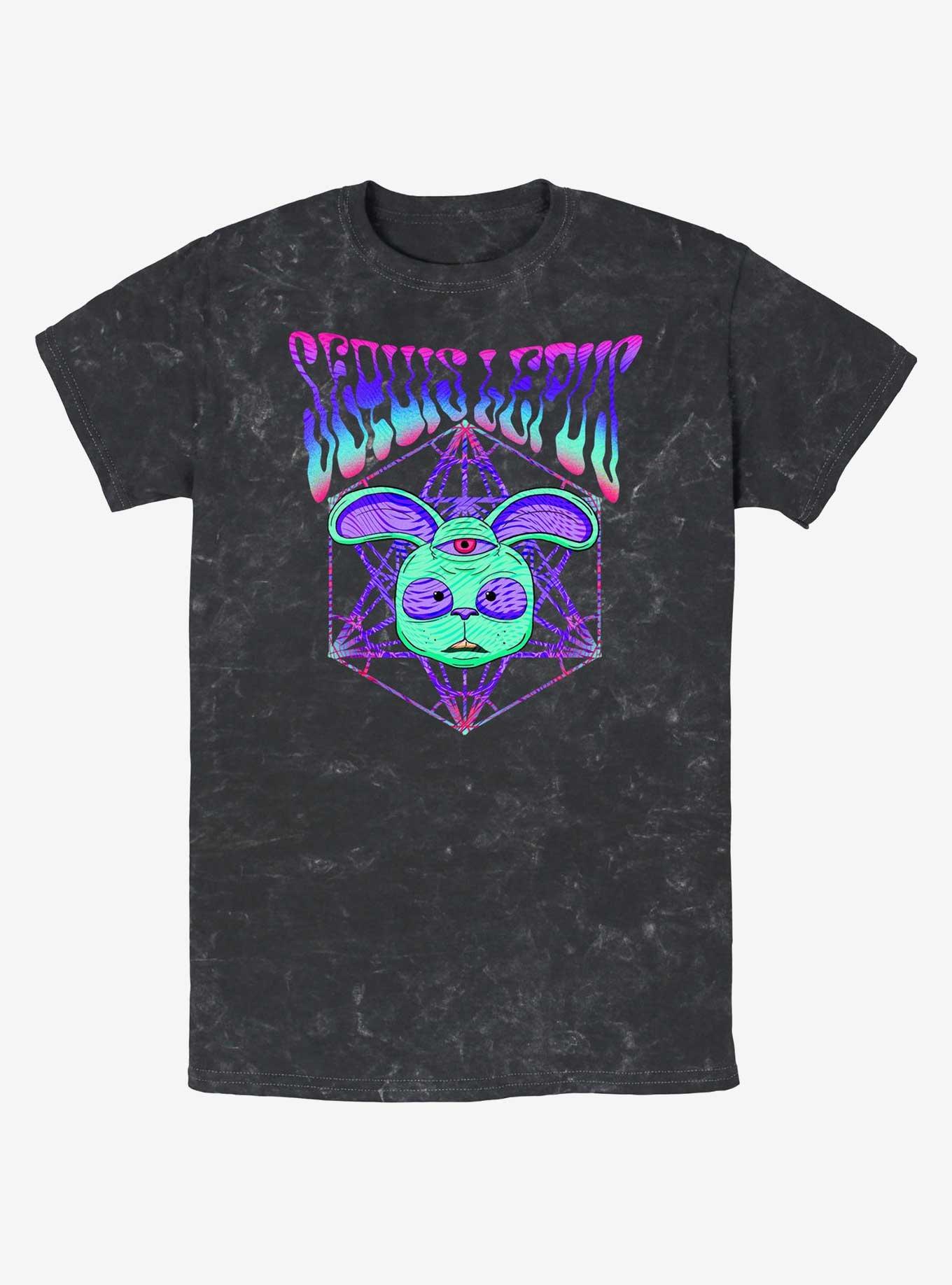 My Pet Hooligan Sequis Lepus Psychedelic Bunny Mineral Wash T-Shirt, BLACK, hi-res