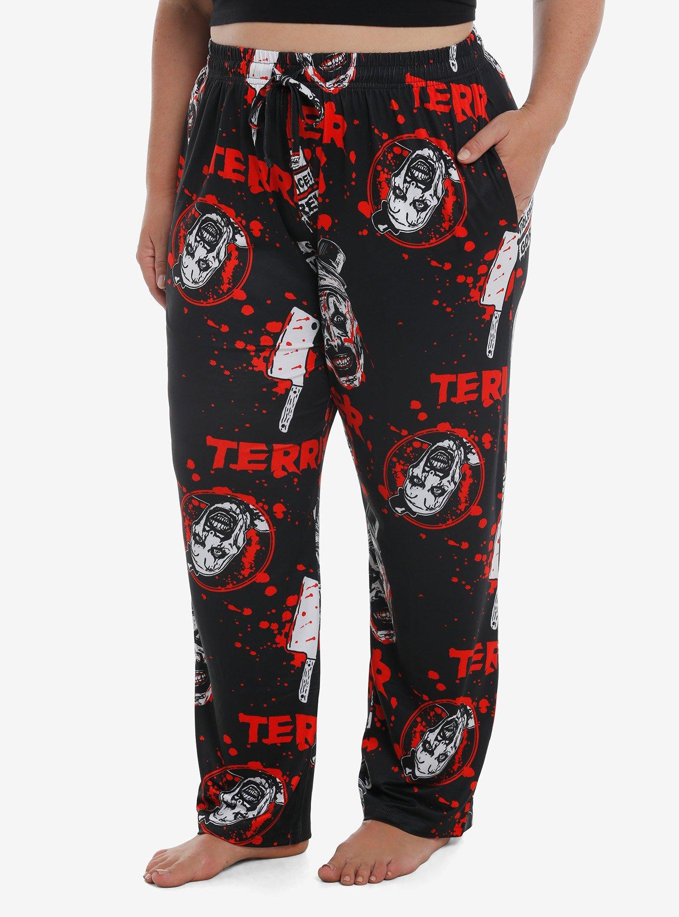 Terrifier Art Splatter Pajama Pants Plus Size, , hi-res